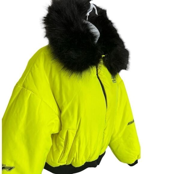 I.AM.GIA Neon Fur Bomber Cropped Cute Jacket Size XS. - Picture 2 of 10